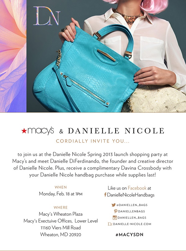 Danielle Nicole handbags spring launch party invite 