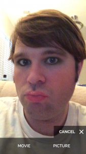 My fiance testing the makeup genius beauty app