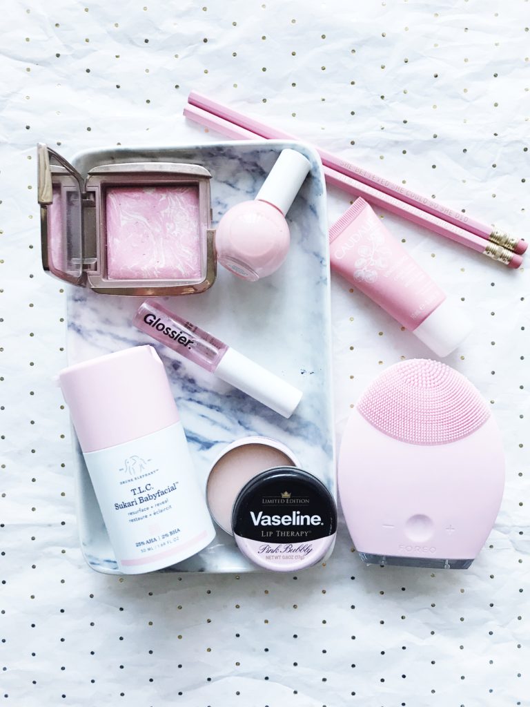 Pretty in pink makeup and skincare products via @politicspretty