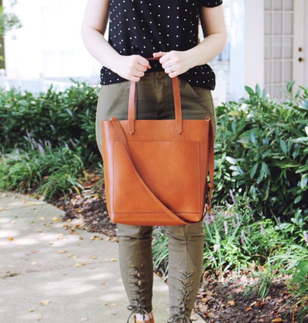 The Best Leather Tote Bags from Madewell, Cuyana and Everlane featured by top DC fashion blogger, The Beauty Minimalist: Madewell Medium Leather Tote Bag Review