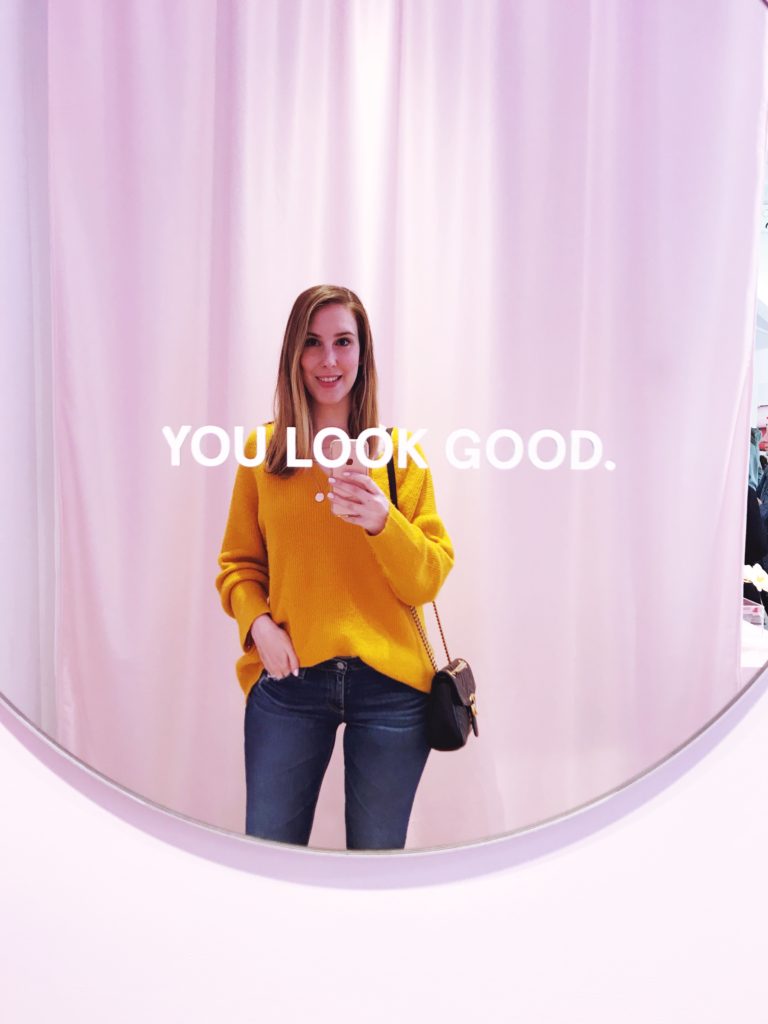 DC Beauty Blogger Kara Ferguson visit the NYC Glossier Showroom